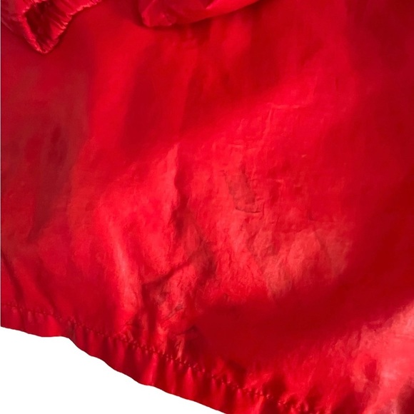 VTG Levis Olympic 80s red lightweight pullover hooded 3/4 zip Windbreaker large - Picture 9 of 12